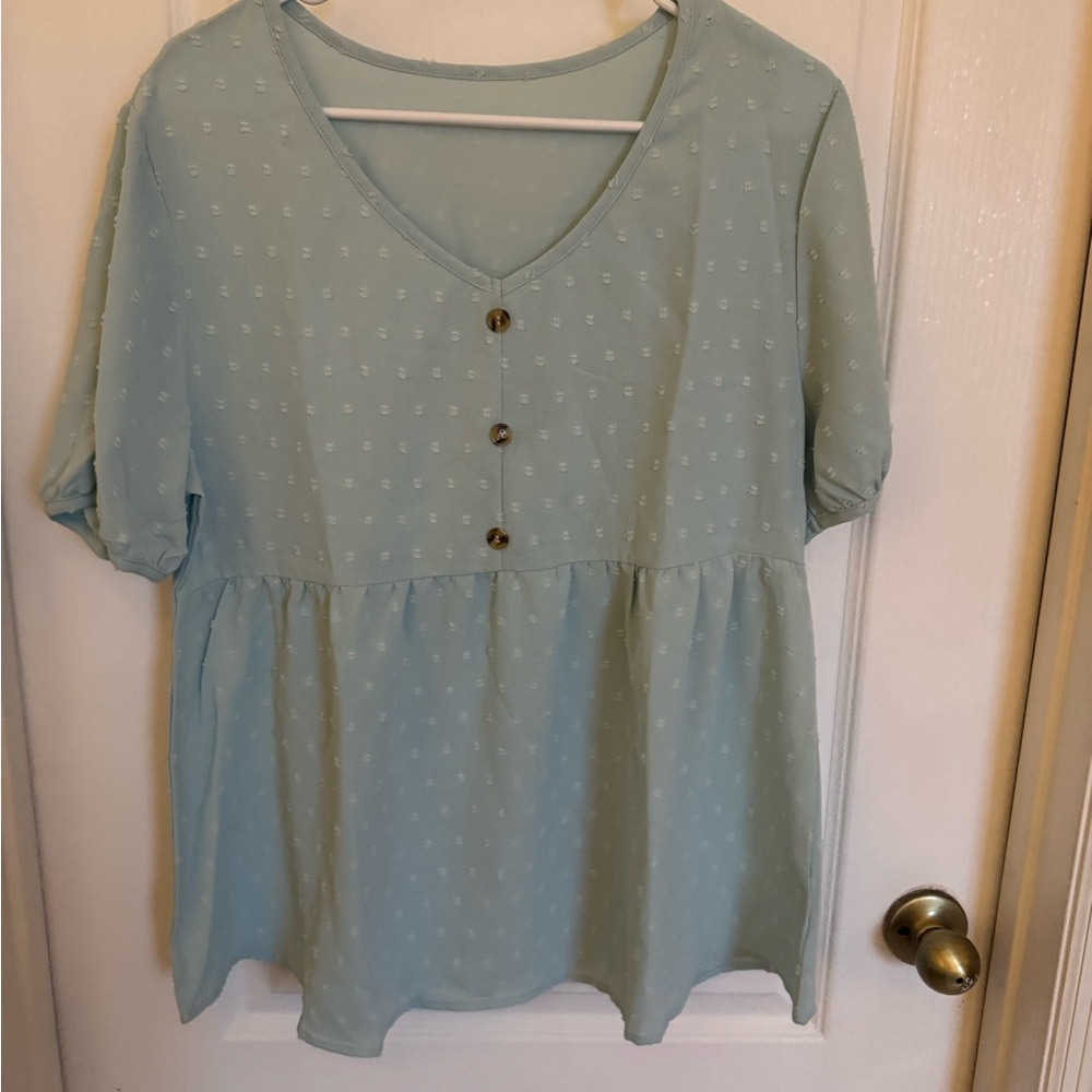 Elegant Light Blue Women's Top